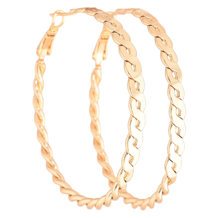 Серьги Xuping M&L Цвет 18K кольца (конго) Узор косичка ø 5см фото №20 Серьги Xuping M&L Цвет 18K кольца (конго) Узор косичка ø 5см фото №20