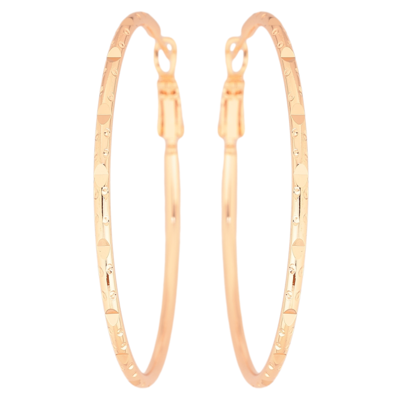 Сережки Xuping M&L Колір 18K кільця (конго) «Декоративний візерунок» ø 5см фото №2 Сережки Xuping M&L Колір 18K кільця (конго) «Декоративний візерунок» ø 5см фото №2