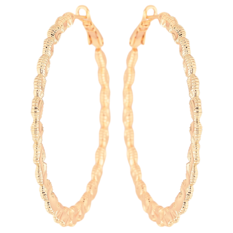 Сережки Xuping M&L Колір 18K кільця (конго) «Декоративний візерунок» ø 5см фото №1 Сережки Xuping M&L Колір 18K кільця (конго) «Декоративний візерунок» ø 5см фото №1