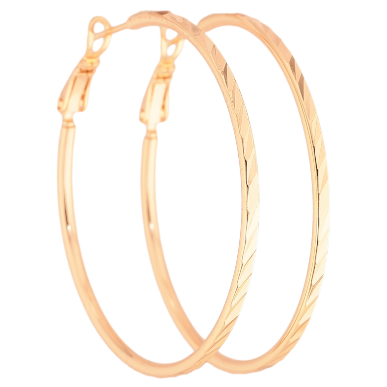 Сережки Xuping M&L Колір 18K кільця (конго) «Декоративний візерунок» ø 4.8см фото №1