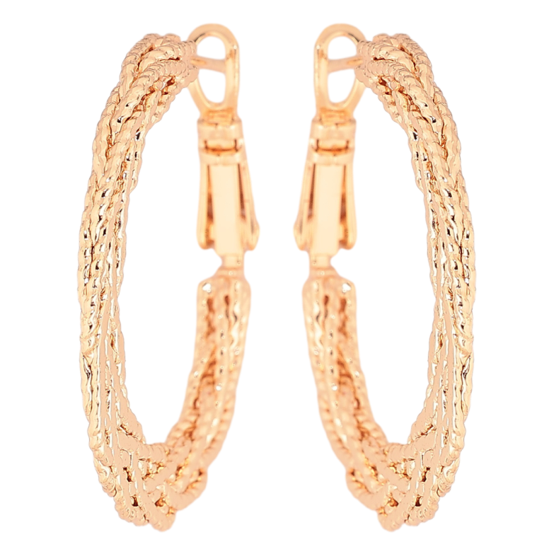 Серьги Xuping M&L Цвет 18K кольца (конго) Декоративный узор ø 3см фото №2