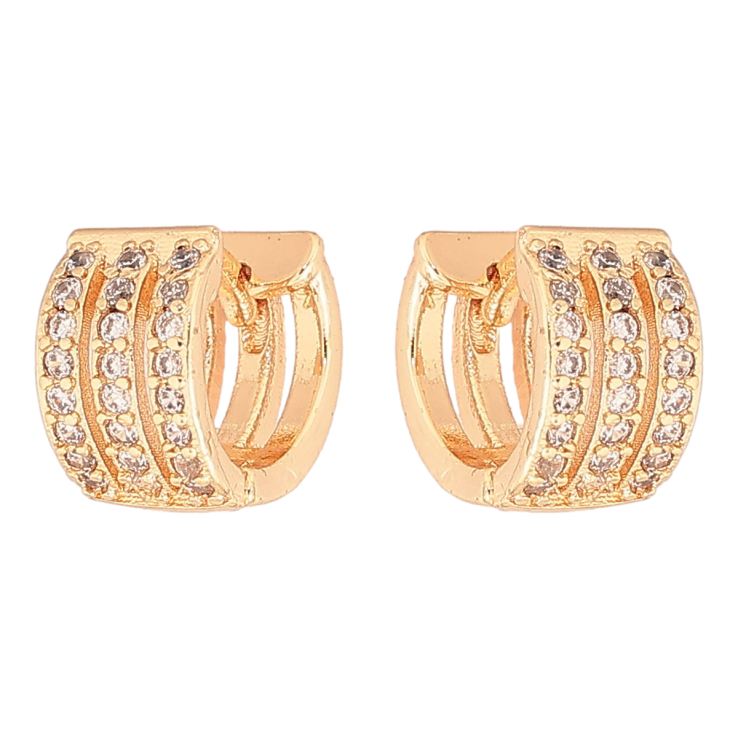 Серьги Xuping M&L Цвет 18K колечки Дорожки циркония фото №19 Серьги Xuping M&L Цвет 18K колечки Дорожки циркония фото №19