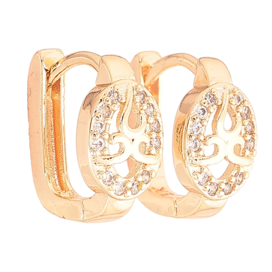 Сережки Xuping M&L Колір 18K колечка «Різьблений візерунок з цирконієм» фото №1