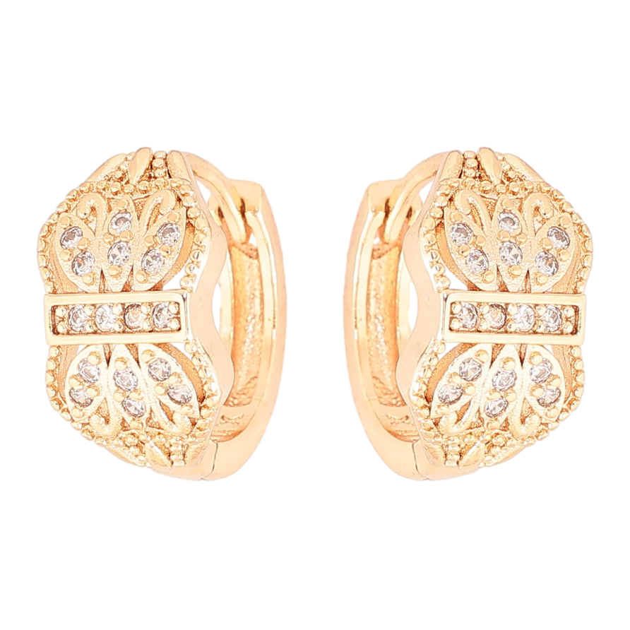 Серьги Xuping M&L Цвет 18K колечки Декоративный узор с цирконием фото №1 Серьги Xuping M&L Цвет 18K колечки Декоративный узор с цирконием фото №1