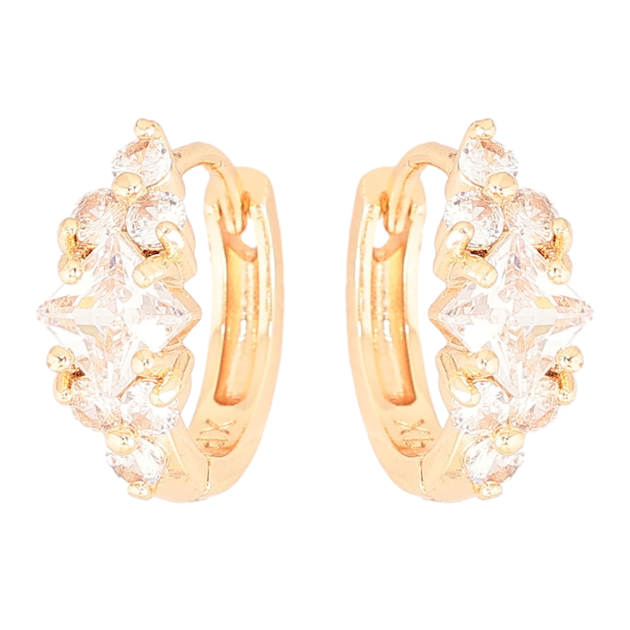 Сережки Xuping M&L Колір 18K колечка «Візерунок з цирконію» фото №1 Сережки Xuping M&L Колір 18K колечка «Візерунок з цирконію» фото №1