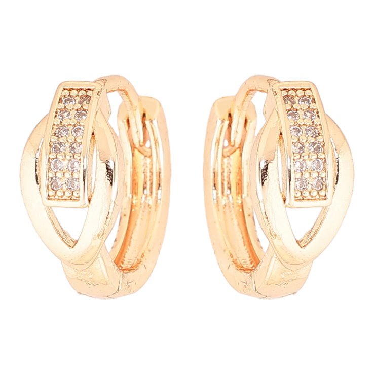 Сережки Xuping M&L Колір 18K колечка «Візерунок з цирконієм» фото №12 Сережки Xuping M&L Колір 18K колечка «Візерунок з цирконієм» фото №12