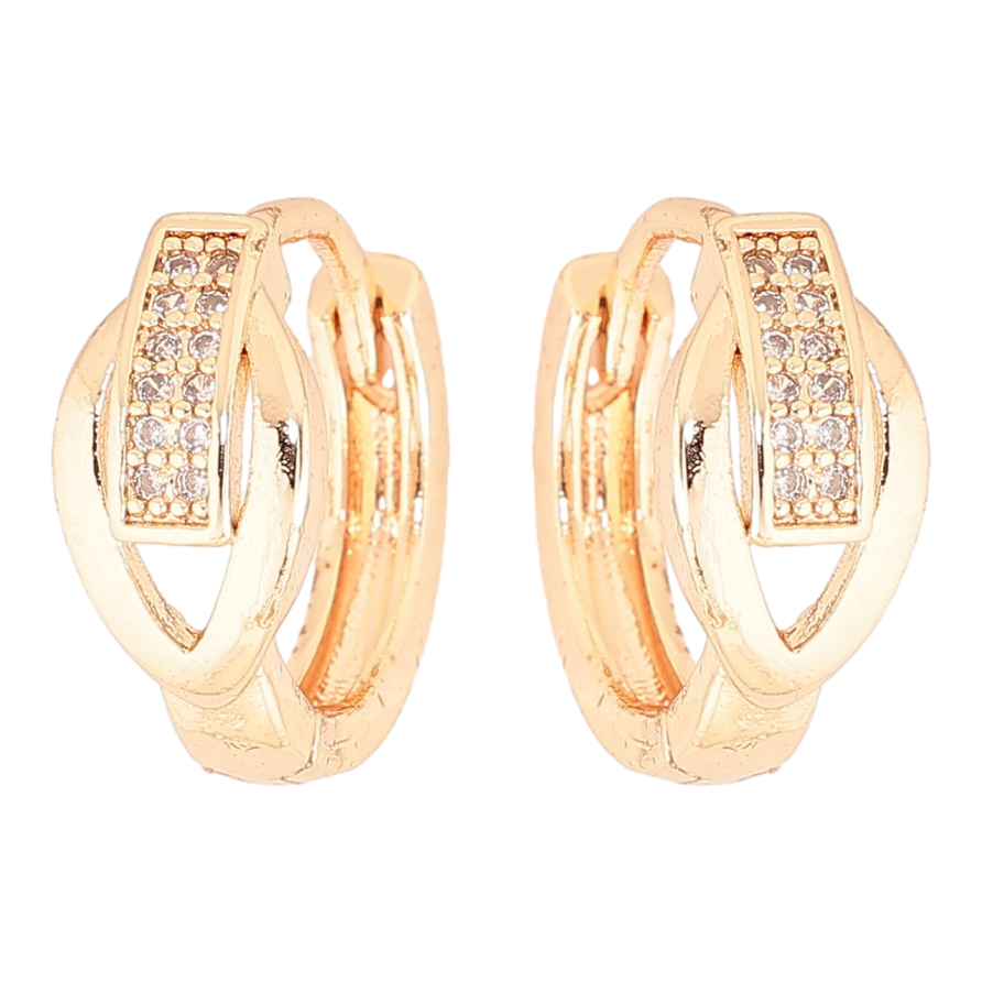 Сережки Xuping M&L Колір 18K колечка «Візерунок з цирконієм» фото №1