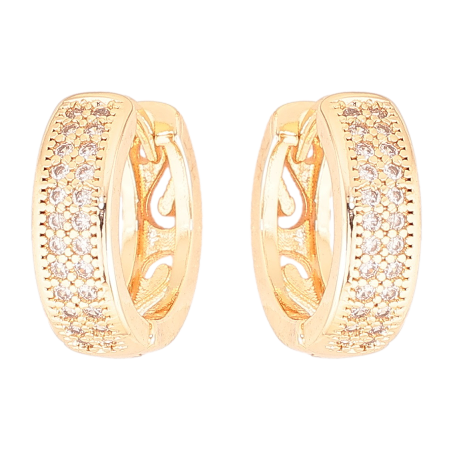 Серьги Xuping M&L Цвет 18K колечки Инкрустация цирконием фото №1 Серьги Xuping M&L Цвет 18K колечки Инкрустация цирконием фото №1