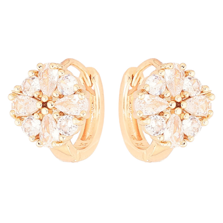 Сережки Xuping M&L Колір 18K колечка «Кришталева квітка» фото №11 Сережки Xuping M&L Колір 18K колечка «Кришталева квітка» фото №11