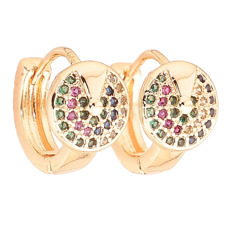 Сережки Xuping M&L Колір 18K колечка «Інкрустація різнокольоровим цирконієм» фото №5