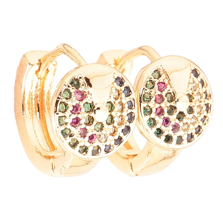 Серьги Xuping M&L Цвет 18K колечки Инкрустация разноцветным цирконием фото №11 Серьги Xuping M&L Цвет 18K колечки Инкрустация разноцветным цирконием фото №11
