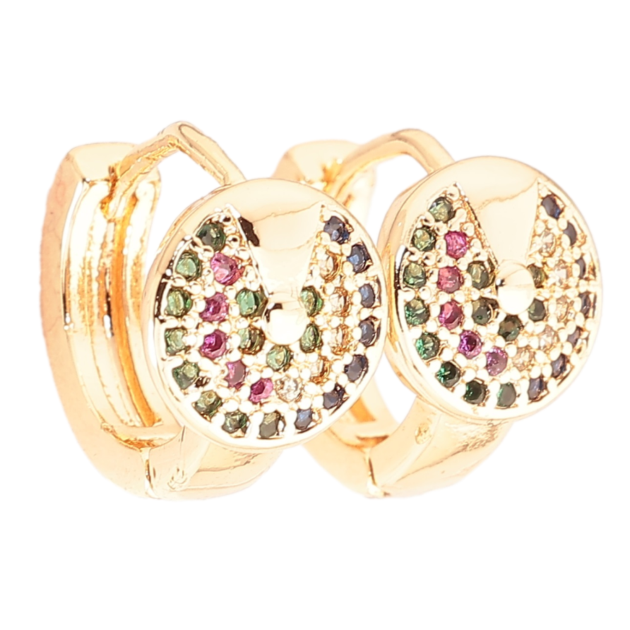 Сережки Xuping M&L Колір 18K колечка «Інкрустація різнокольоровим цирконієм» фото №1 Сережки Xuping M&L Колір 18K колечка «Інкрустація різнокольоровим цирконієм» фото №1