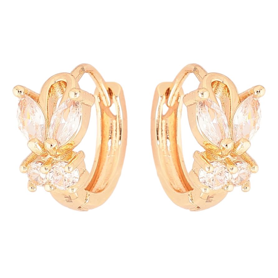 Сережки Xuping M&L Колір 18K колечка «Кришталеві метелики» фото №1