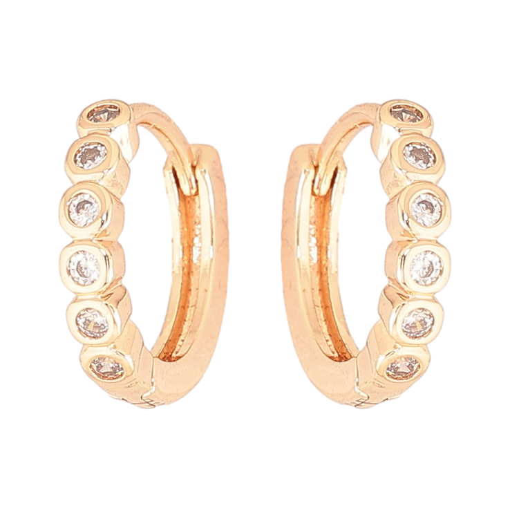 Серьги Xuping M&L Цвет 18K колечки Дорожки циркония фото №14 Серьги Xuping M&L Цвет 18K колечки Дорожки циркония фото №14