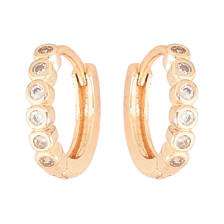 Сережки Xuping M&L Колір 18K колечка «Доріжки цирконію» фото №2 Сережки Xuping M&L Колір 18K колечка «Доріжки цирконію» фото №2