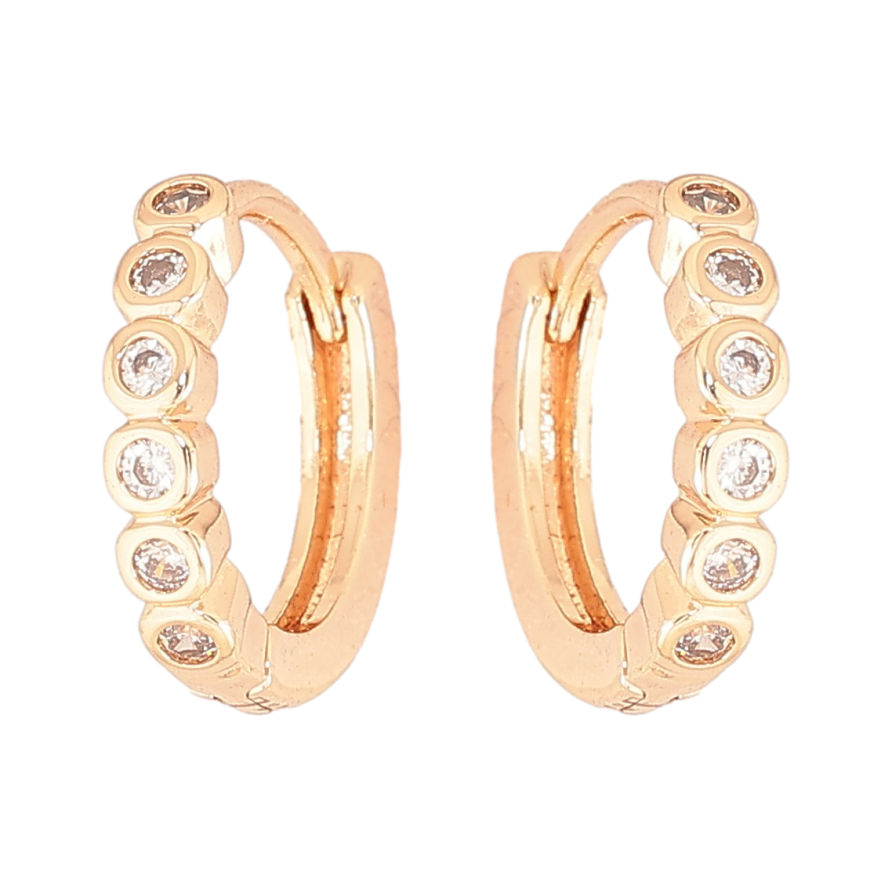 Серьги Xuping M&L Цвет 18K колечки Дорожки циркония фото №1 Серьги Xuping M&L Цвет 18K колечки Дорожки циркония фото №1