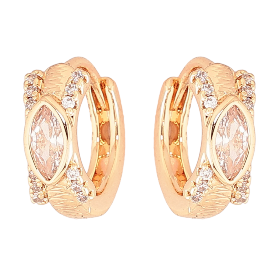 Сережки Xuping M&L Колір 18K колечка «Візерунок з цирконієм» фото №1 Сережки Xuping M&L Колір 18K колечка «Візерунок з цирконієм» фото №1