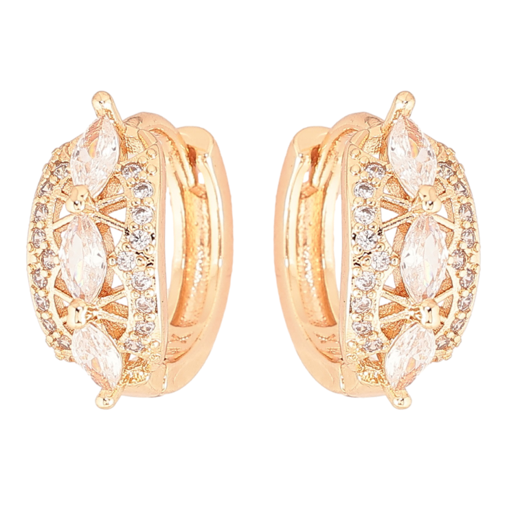 Сережки Xuping M&L Колір 18K колечка «Візерунок з цирконієм» фото №11 Сережки Xuping M&L Колір 18K колечка «Візерунок з цирконієм» фото №11