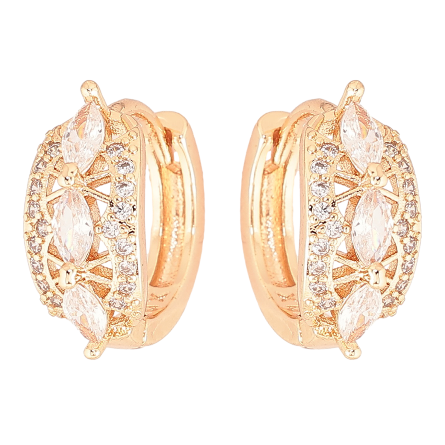 Сережки Xuping M&L Колір 18K колечка «Візерунок з цирконієм» фото №1