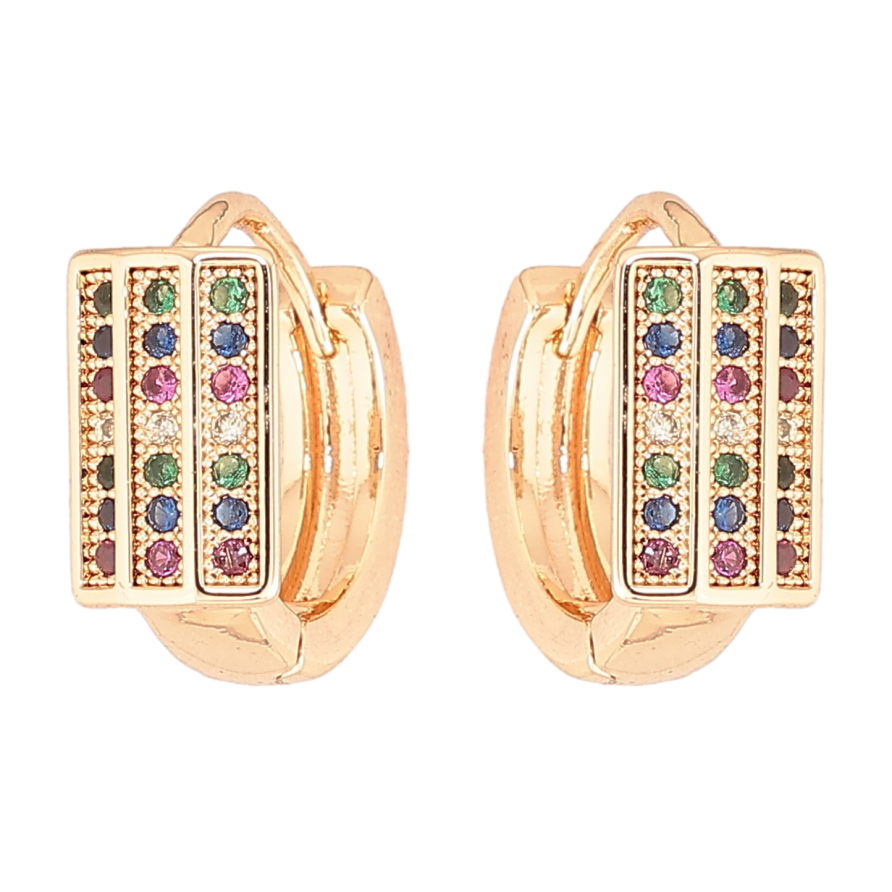 Сережки Xuping M&L Колір 18K колечка «Інкрустація різнокольоровим цирконієм» фото №1 Сережки Xuping M&L Колір 18K колечка «Інкрустація різнокольоровим цирконієм» фото №1
