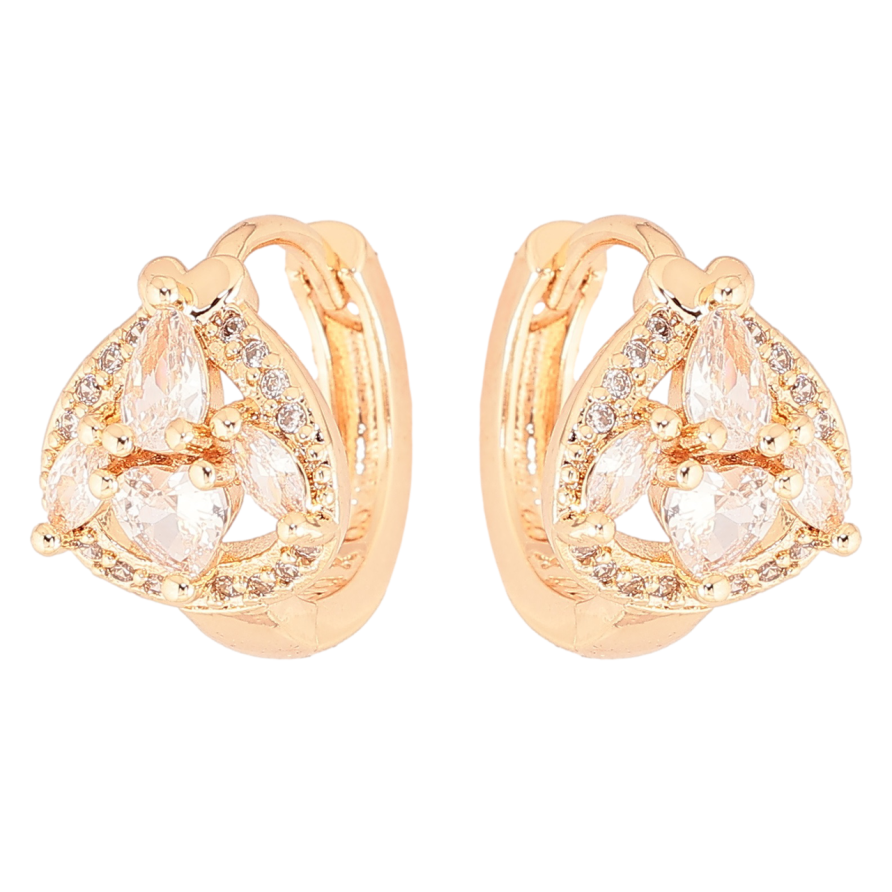 Сережки Xuping M&L Колір 18K колечка «Візерунок з цирконієм» фото №1 Сережки Xuping M&L Колір 18K колечка «Візерунок з цирконієм» фото №1