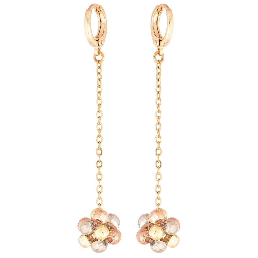 Сережки Xuping M&L Колір 18K підвіски на колечках «Кульки з намистин» фото №1 Сережки Xuping M&L Колір 18K підвіски на колечках «Кульки з намистин» фото №1