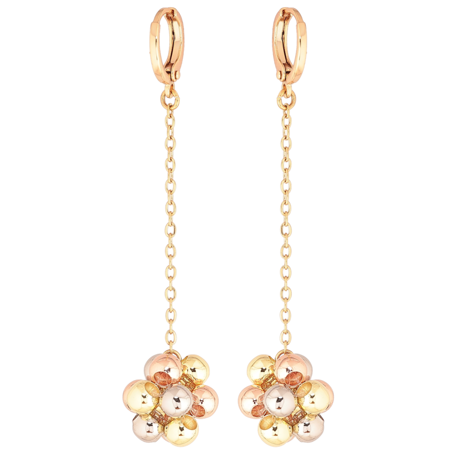 Сережки Xuping M&L Колір 18K підвіски на колечках «Кульки з намистин» фото №1 Сережки Xuping M&L Колір 18K підвіски на колечках «Кульки з намистин» фото №1