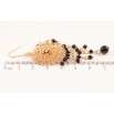 Серьги Xuping M&L Цвет 18K французский замок Цветочные подвески с черными бусинами фото №2