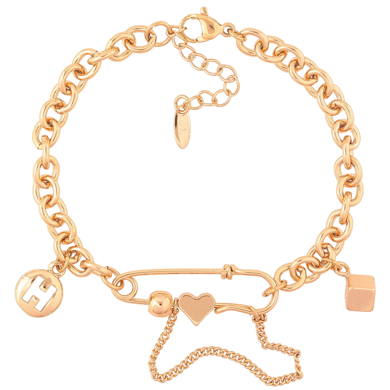 Браслет Xuping Позолота 18K Цепочка с булавкой длинна с доп. цепочкой 17-20см х 5мм фото №2