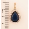 Кулон Xuping Позолота 18K «Синя кришталева крапля в обрамленні цирконію» для ланцюжка до 5мм фото №2 Кулон Xuping Позолота 18K «Синя кришталева крапля в обрамленні цирконію» для ланцюжка до 5мм фото №2