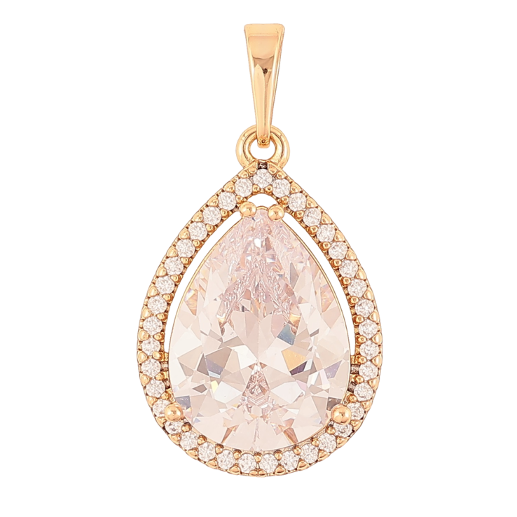 Кулон Xuping Позолота 18K Кристальная капля в обрамлении циркония для цепочки до 6мм фото №9 Кулон Xuping Позолота 18K Кристальная капля в обрамлении циркония для цепочки до 6мм фото №9
