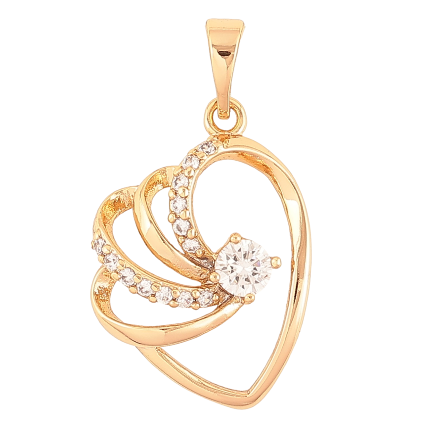 Кулон Xuping Позолота 18K «Декоративне сердечко з цирконієм» для ланцюжка до 5мм фото №1 Кулон Xuping Позолота 18K «Декоративне сердечко з цирконієм» для ланцюжка до 5мм фото №1