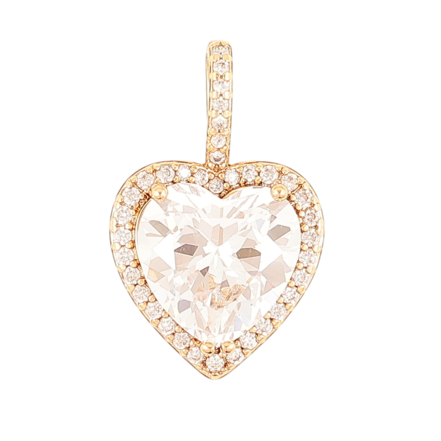 Кулон Xuping Позолота 18K Кристальное сердечко для цепочки до 5мм фото №1