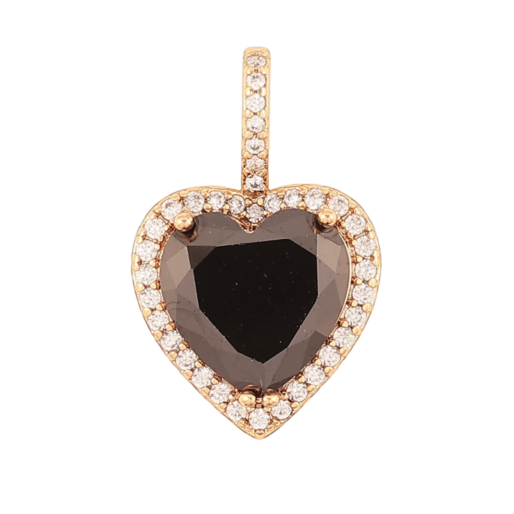 Кулон Xuping Позолота 18K Черное кристальное сердечко для цепочки до 5мм фото №21