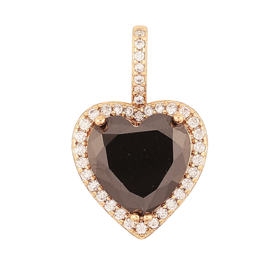Кулон Xuping Позолота 18K «Чорне кришталеве сердечко» для ланцюжка до 5мм фото №1 Кулон Xuping Позолота 18K «Чорне кришталеве сердечко» для ланцюжка до 5мм фото №1