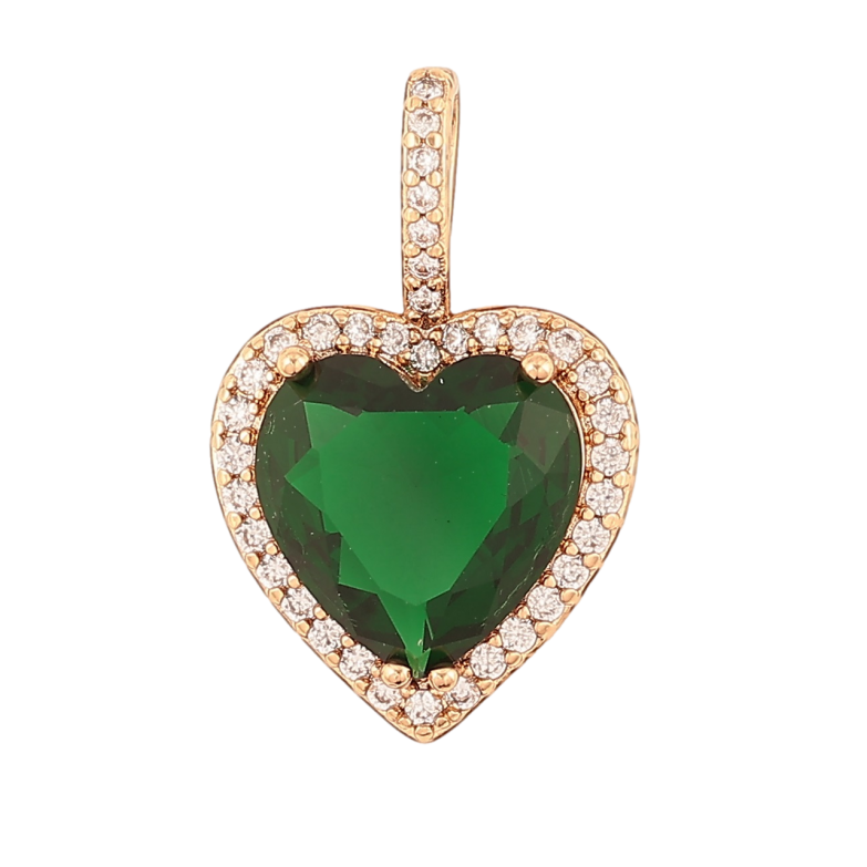 Кулон Xuping Позолота 18K «Зелене кришталеве сердечко» для ланцюжка до 5мм фото №3 Кулон Xuping Позолота 18K «Зелене кришталеве сердечко» для ланцюжка до 5мм фото №3