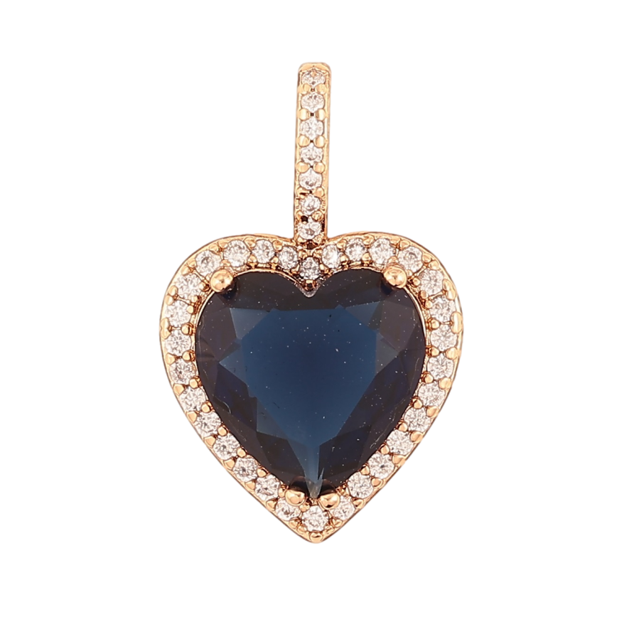 Кулон Xuping Позолота 18K Синее кристальное сердечко для цепочки до 5мм фото №1 Кулон Xuping Позолота 18K Синее кристальное сердечко для цепочки до 5мм фото №1