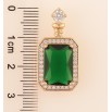 Кулон Xuping Позолота 18K «Зелений фіаніт в обрамленні цирконію» для ланцюжка до 4мм фото №2 Кулон Xuping Позолота 18K «Зелений фіаніт в обрамленні цирконію» для ланцюжка до 4мм фото №2