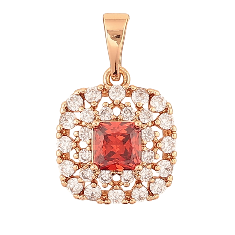 Кулон Xuping Позолота 18K «Інкрустація цирконієм з червоним фіанітом» для ланцюжка до 5мм фото №4 Кулон Xuping Позолота 18K «Інкрустація цирконієм з червоним фіанітом» для ланцюжка до 5мм фото №4