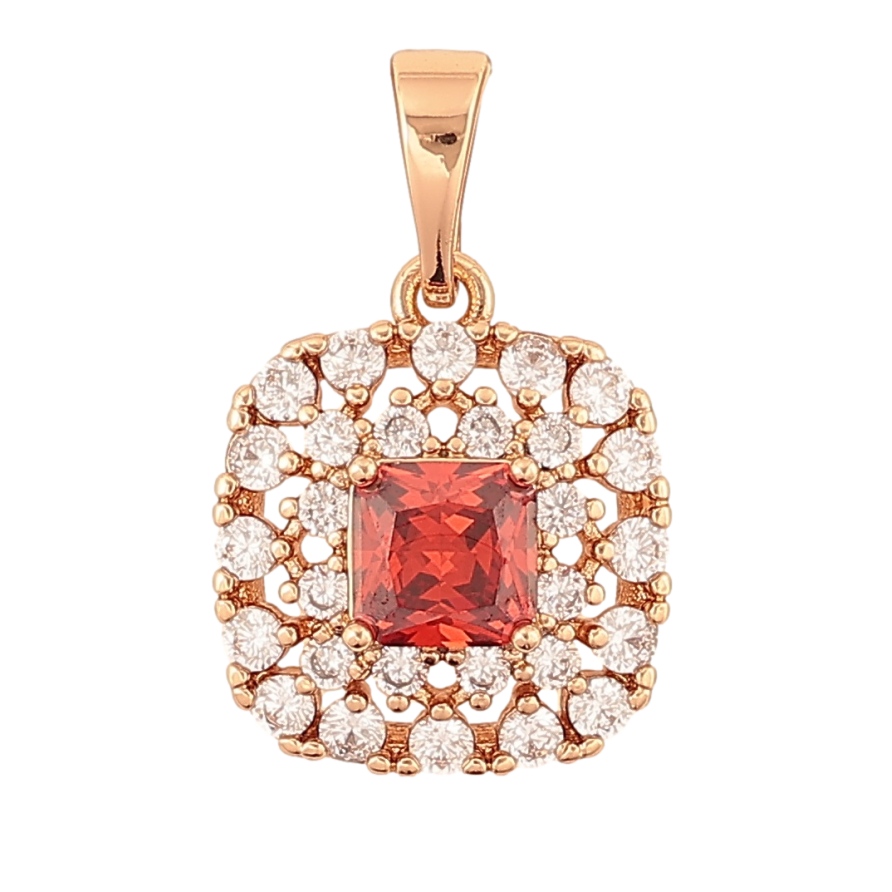 Кулон Xuping Позолота 18K Инкрустация цирконием с красным фианитом для цепочки до 5мм фото №1 Кулон Xuping Позолота 18K Инкрустация цирконием с красным фианитом для цепочки до 5мм фото №1