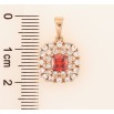 Кулон Xuping Позолота 18K Инкрустация цирконием с красным фианитом для цепочки до 5мм фото №2 Кулон Xuping Позолота 18K Инкрустация цирконием с красным фианитом для цепочки до 5мм фото №2