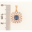Кулон Xuping Позолота 18K Инкрустация цирконием с синим фианитом для цепочки до 5мм фото №2