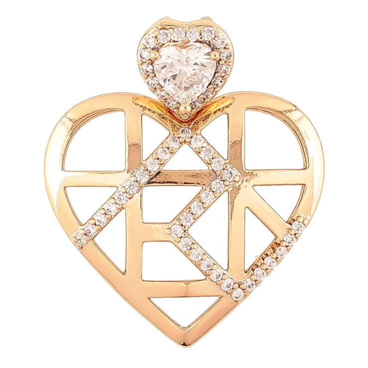 Кулон Xuping Позолота 18K «Декоративне сердечко з цирконієм» для ланцюжка до 4мм фото №8