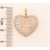Кулон Xuping Позолота 18K Объемное сердечко с инкрустацией цирконием и крестиком для цепочки до 6мм фото №2 Кулон Xuping Позолота 18K Объемное сердечко с инкрустацией цирконием и крестиком для цепочки до 6мм фото №2
