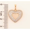 Кулон Xuping Позолота 18K «Об'ємне сердечко з інкрустацією цирконієм» для ланцюжка до 6мм фото №2