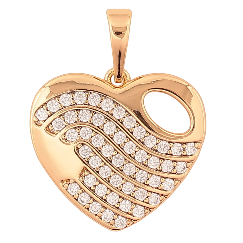 Кулон Xuping Позолота 18K «Сердечко з інкрустацією» для ланцюжка до 6мм фото №14 Кулон Xuping Позолота 18K «Сердечко з інкрустацією» для ланцюжка до 6мм фото №14