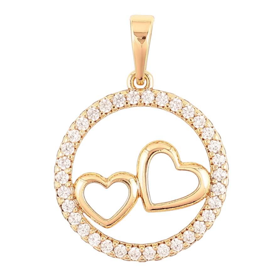 Кулон Xuping Позолота 18K «Колечко з сердечками» для ланцюжка до 6мм фото №1 Кулон Xuping Позолота 18K «Колечко з сердечками» для ланцюжка до 6мм фото №1