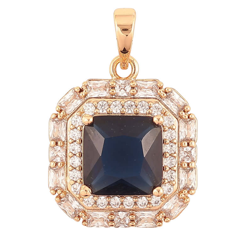 Кулон Xuping Позолота 18K «Синій кристал в обрамленні цирконію» для ланцюжка до 6мм фото №6 Кулон Xuping Позолота 18K «Синій кристал в обрамленні цирконію» для ланцюжка до 6мм фото №6