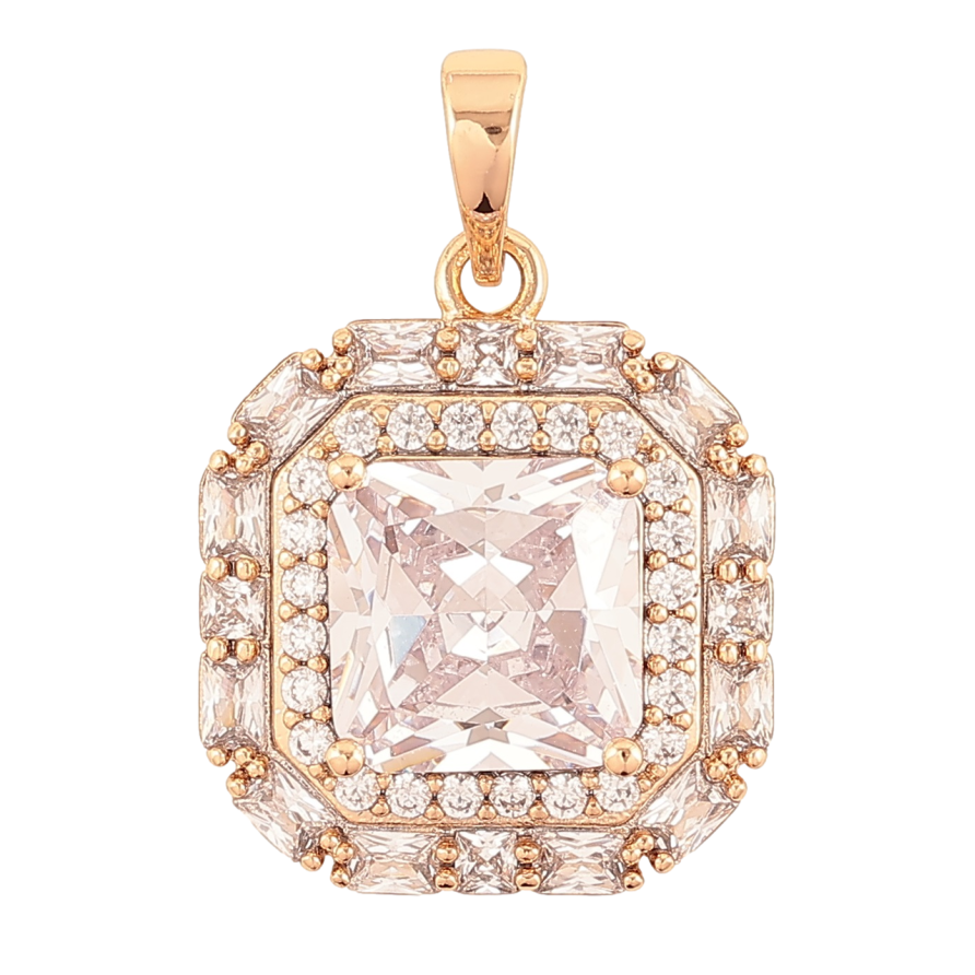 Кулон Xuping Позолота 18K Кристалл в обрамлении циркония для цепочки до 6мм фото №1 Кулон Xuping Позолота 18K Кристалл в обрамлении циркония для цепочки до 6мм фото №1