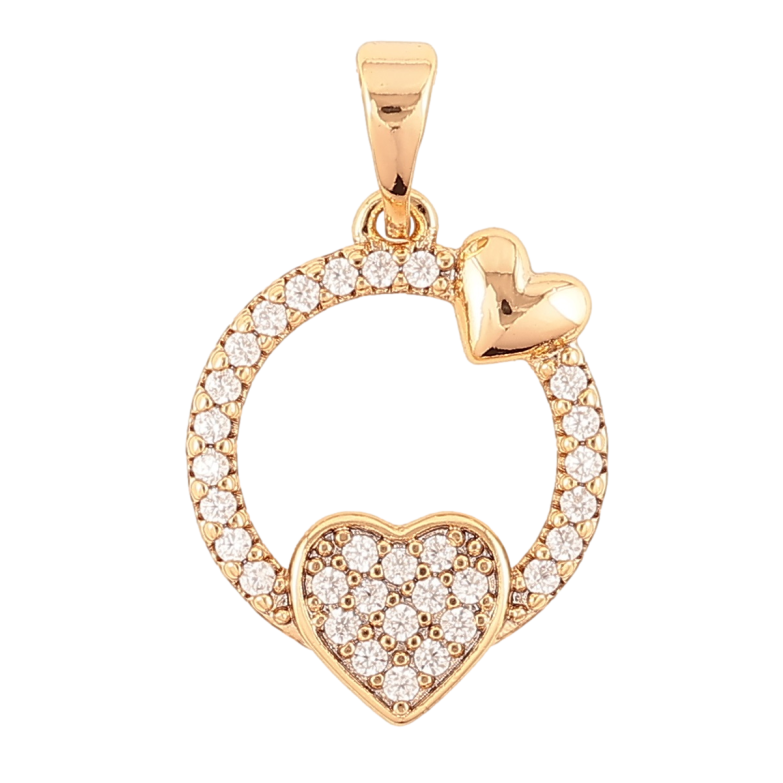 Кулон Xuping Позолота 18K «Колечко з сердечками» для ланцюжка до 6мм фото №3 Кулон Xuping Позолота 18K «Колечко з сердечками» для ланцюжка до 6мм фото №3